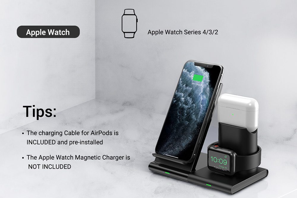 Seneo 3-in-1 Magnetická nabíjačka pre iPhone, Apple Watch, Airpods Pro